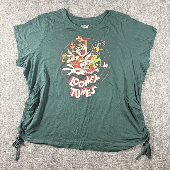 Looney Tunes Mania Tops - Looney Tunes Women's Torrid Sleep Shirt Green Side Tie Size 4